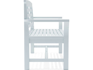 Sakura 2-Seater Teak Bench In White Finish - The Charming Bench Company
