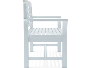 Sakura 2-Seater Teak Bench In White Finish - The Charming Bench Company