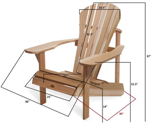 41XjXSvUMIL Athena Adirondack Cedar Patio Chair with Wide Arms Rest AT20