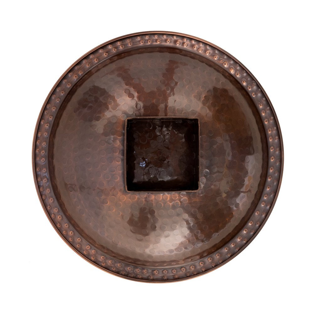 Hammered Copper Birdbath for 4x4 Post by Achla Designs