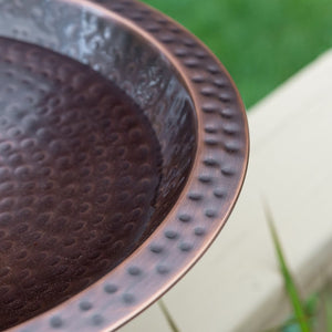 Hammered Copper Birdbath for 4x4 Post by Achla Designs