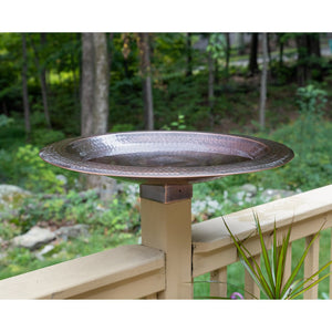 Hammered Copper Birdbath for 4x4 Post by Achla Designs