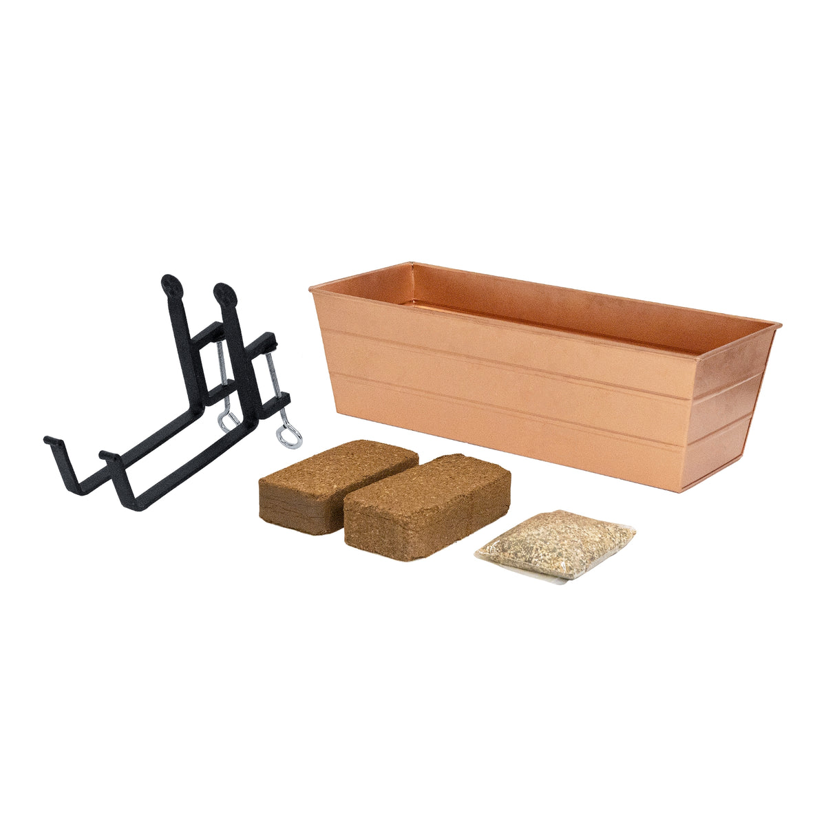 Bloom Box Garden Growing Kit, Medium Copper with Clamp-On Brackets