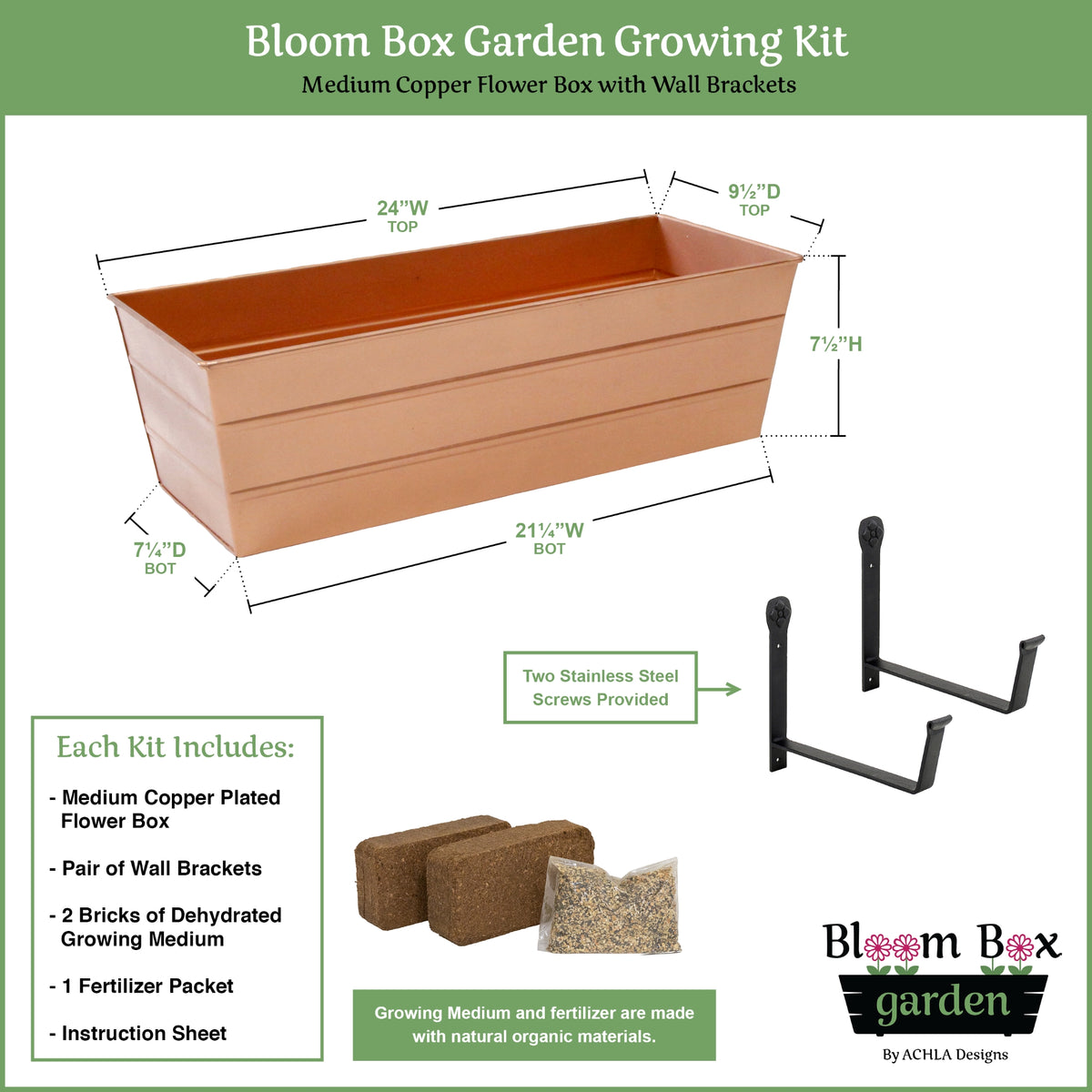 Bloom Box Garden Growing Kit with Wall Brackets