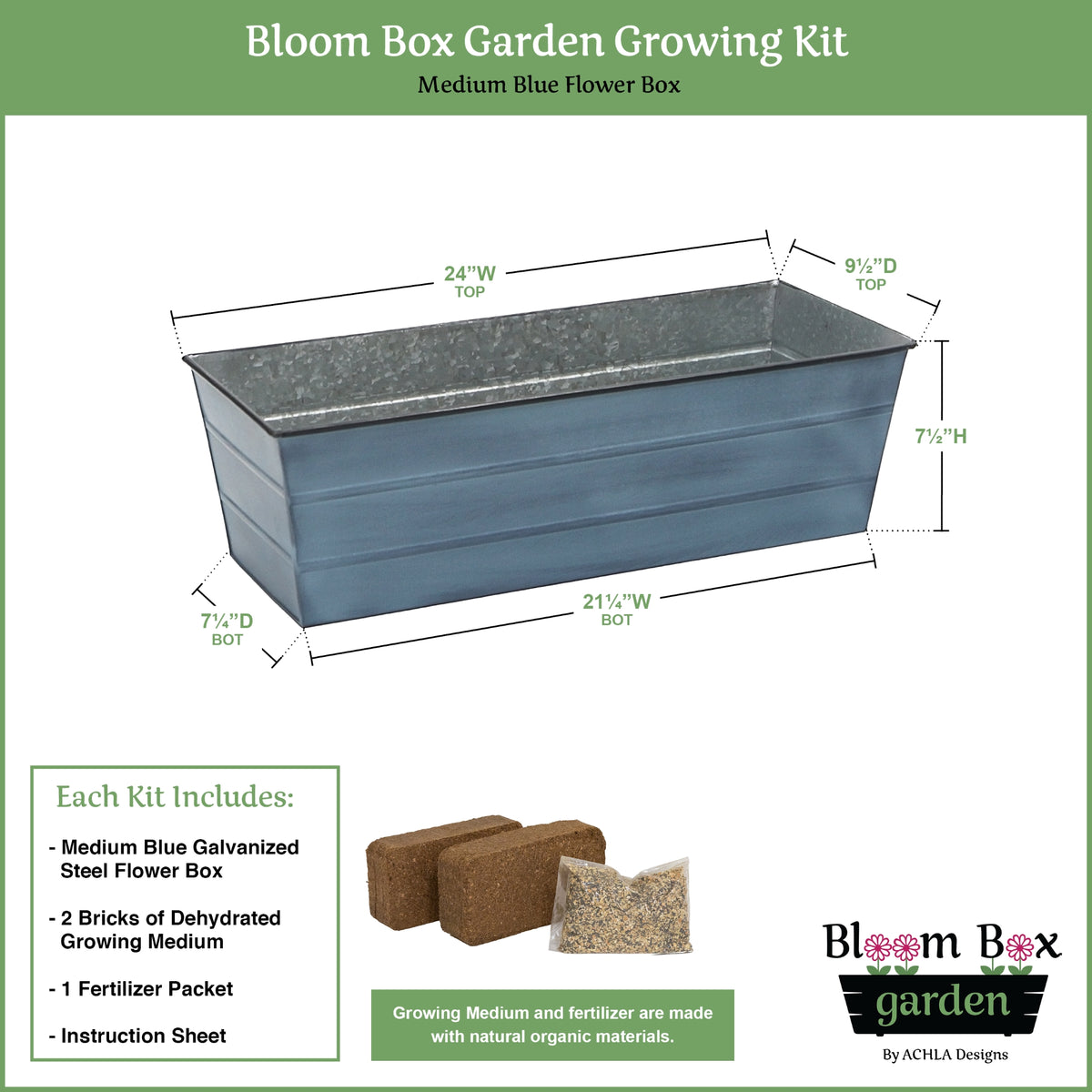 Bloom Box Garden Growing Kit, Medium Nantucket Blue