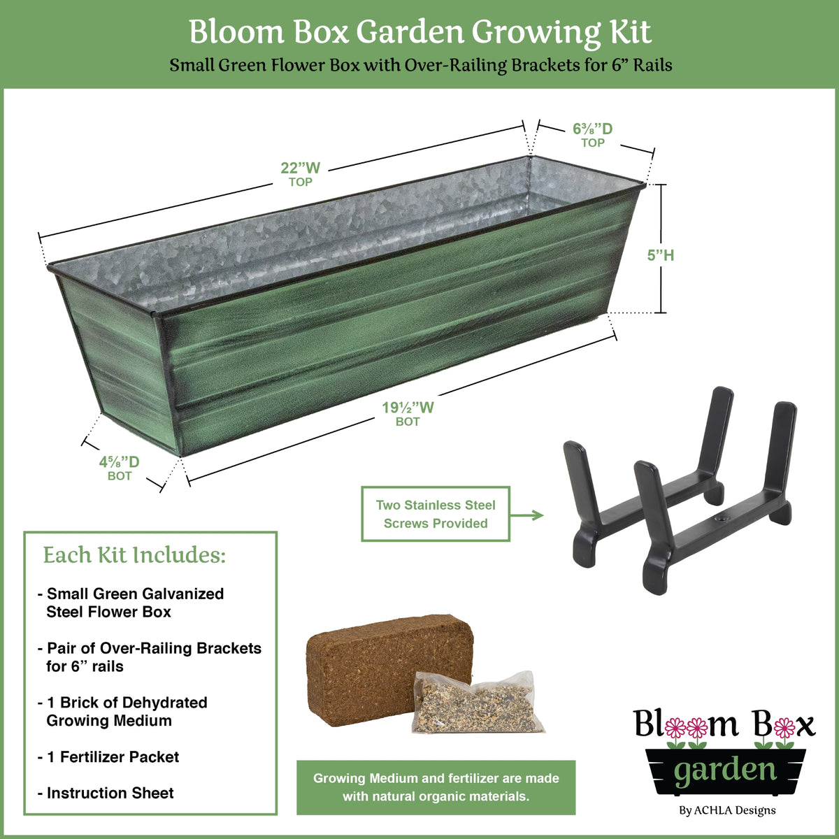 The Bloom Box Garden Growing Kits with Brackets for 2 x 6 Railings