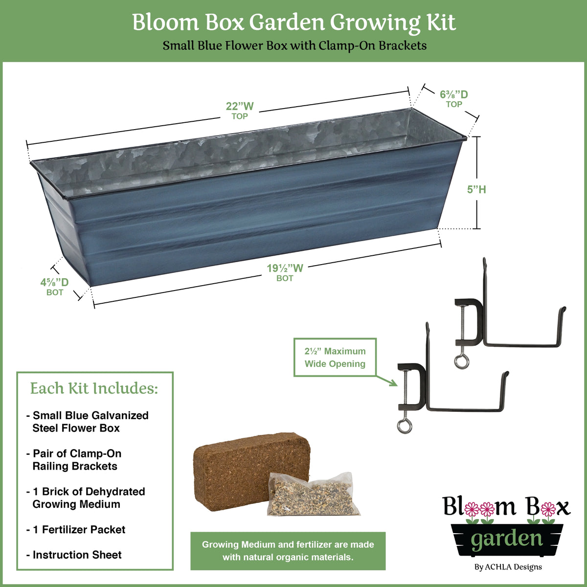 Bloom Box Garden Growing Kit with Clamp-On Brackets