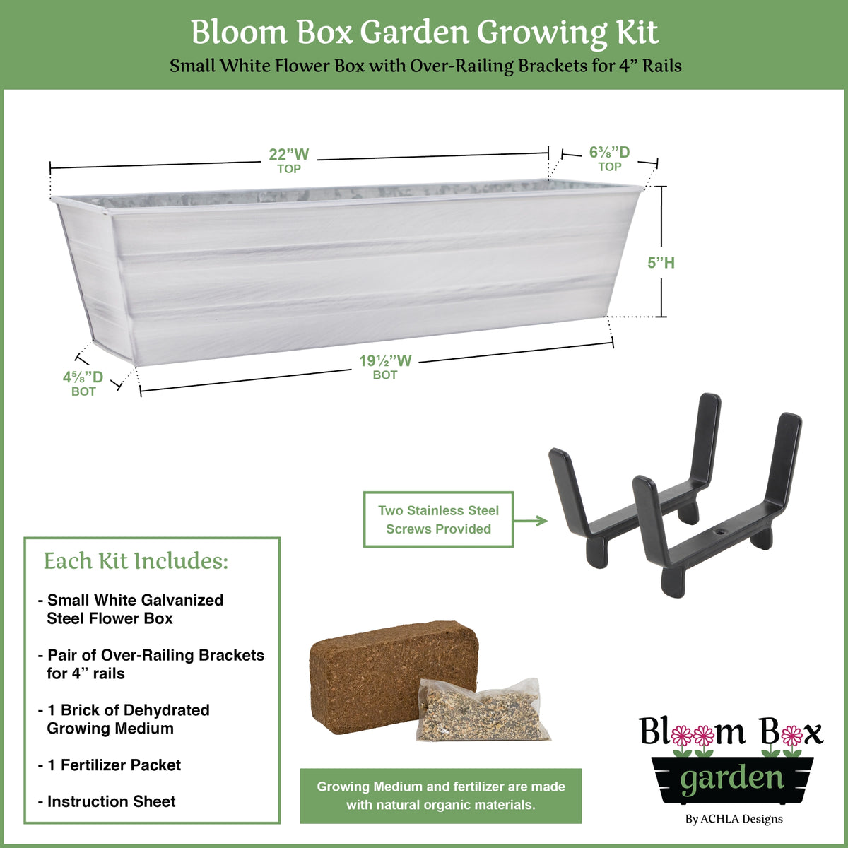 The Bloom Box Garden Growing Kits with Brackets for 2 x 6 Railings