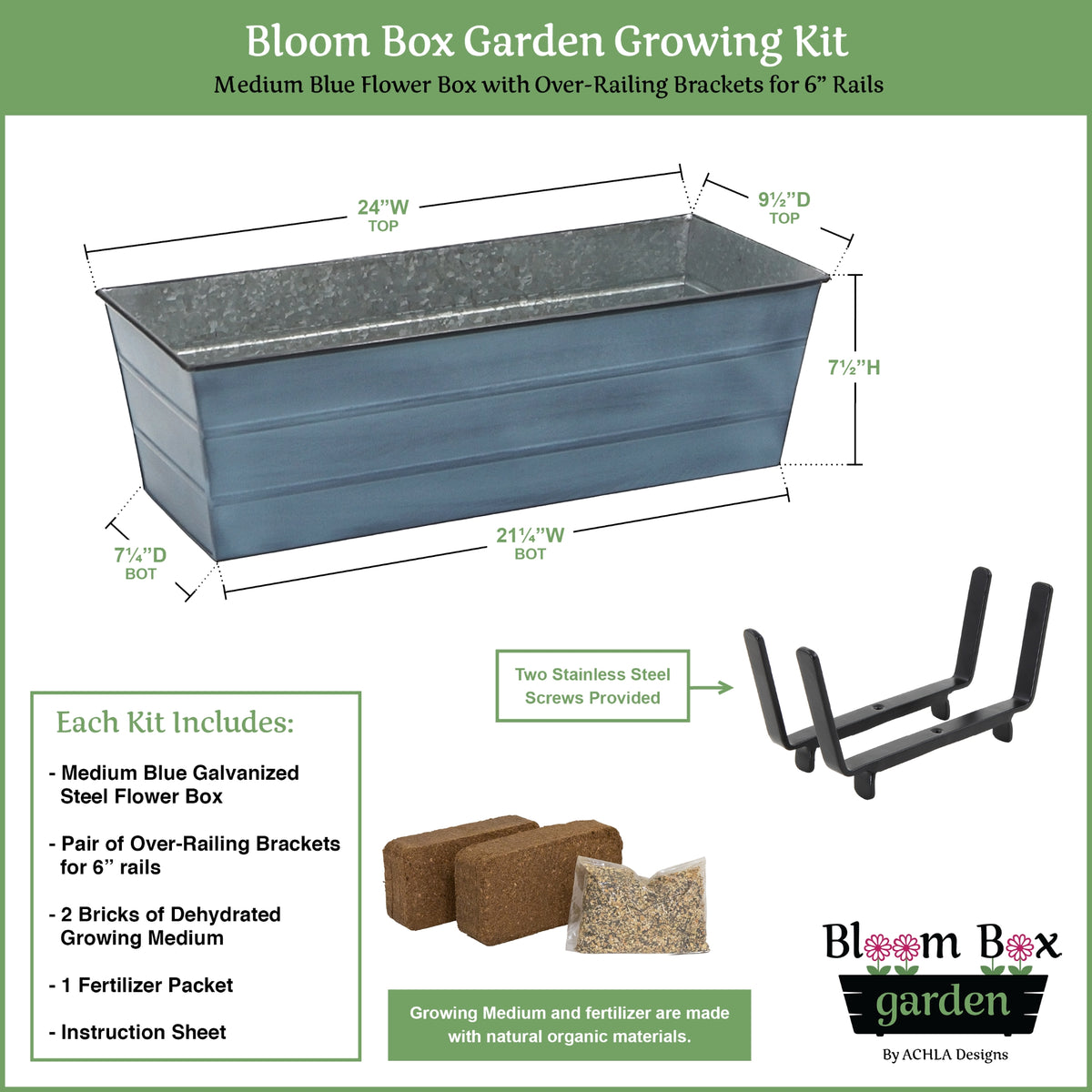 Bloom Box Garden Growing Kit with Brackets for 2 x 6 Railings