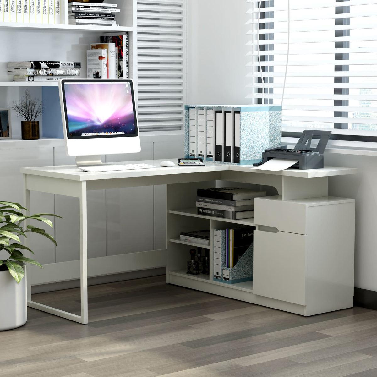 Lexi 55" L-Shaped Corner Desk - The Charming Bench Company