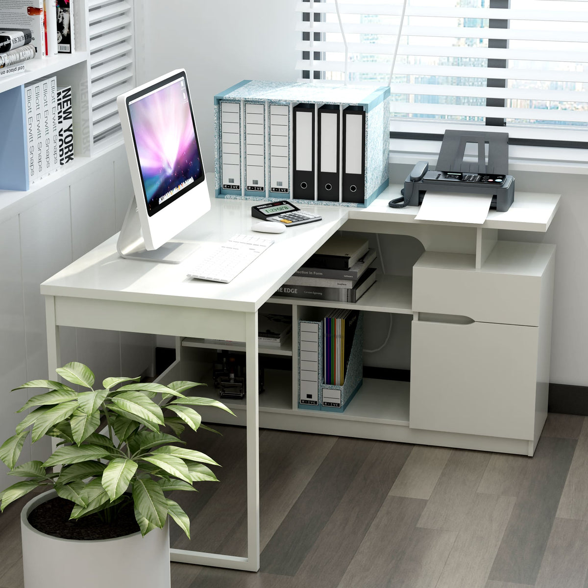 Lexi 55" L-Shaped Corner Desk - The Charming Bench Company