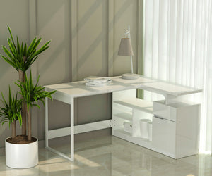 Lexi 55" L-Shaped Corner Desk - The Charming Bench Company