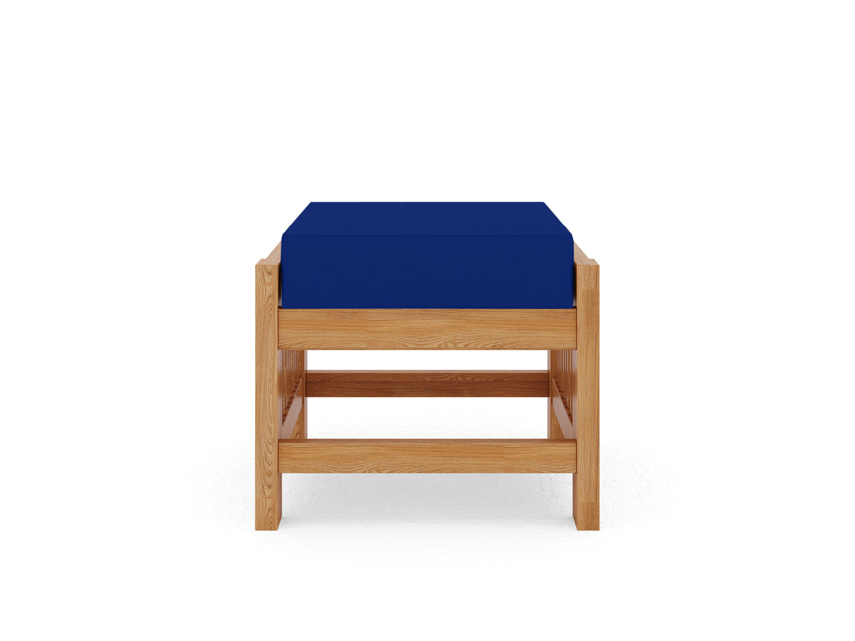 Sylvie 5-Piece Teak Outdoor Patio Deep Seating Set with Subrella True Blue Cushions