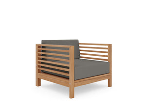 Sylvie 2-piece Teak Outdoor Lounge Set with Sunbrella Charcoal Cushions