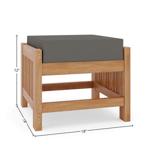 Sylvie 2-piece Teak Outdoor Lounge Set with Sunbrella Charcoal Cushions