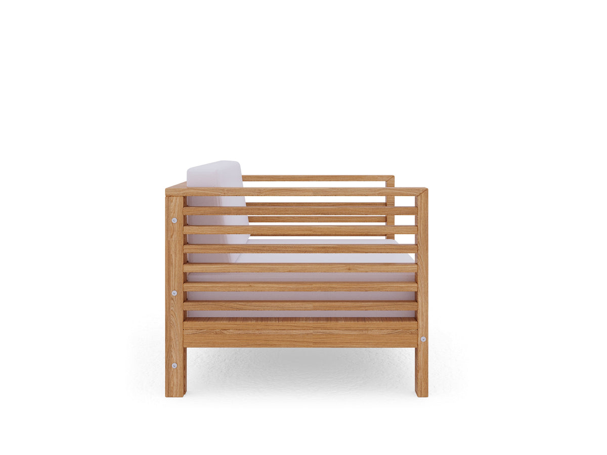 Sylvie 2-piece Teak Outdoor Lounge Set with Sunbrella White Cushions