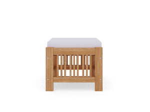 Sylvie 2-piece Teak Outdoor Lounge Set with Sunbrella White Cushions