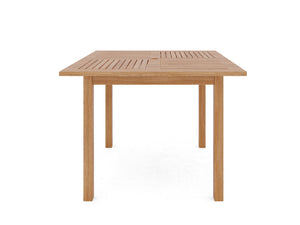 Mathieu Square Teak Outdoor Dining Table with Umbrella Hole