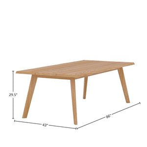 Lechair 84-inch Rectangular Teak Outdoor Wide-plank Dining Table