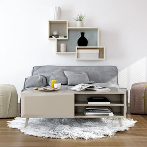 Altus 43" Coffee Table Gloss Grey - The Charming Bench Company