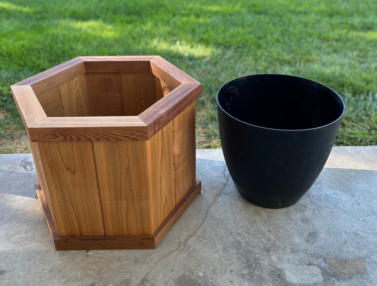 Cedar Pot Cover – Octagon Deck Planter by Wood Country