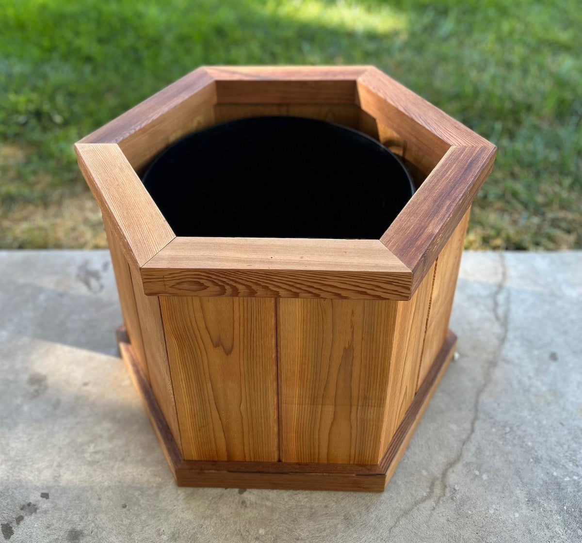 Cedar Pot Cover – Octagon Deck Planter by Wood Country