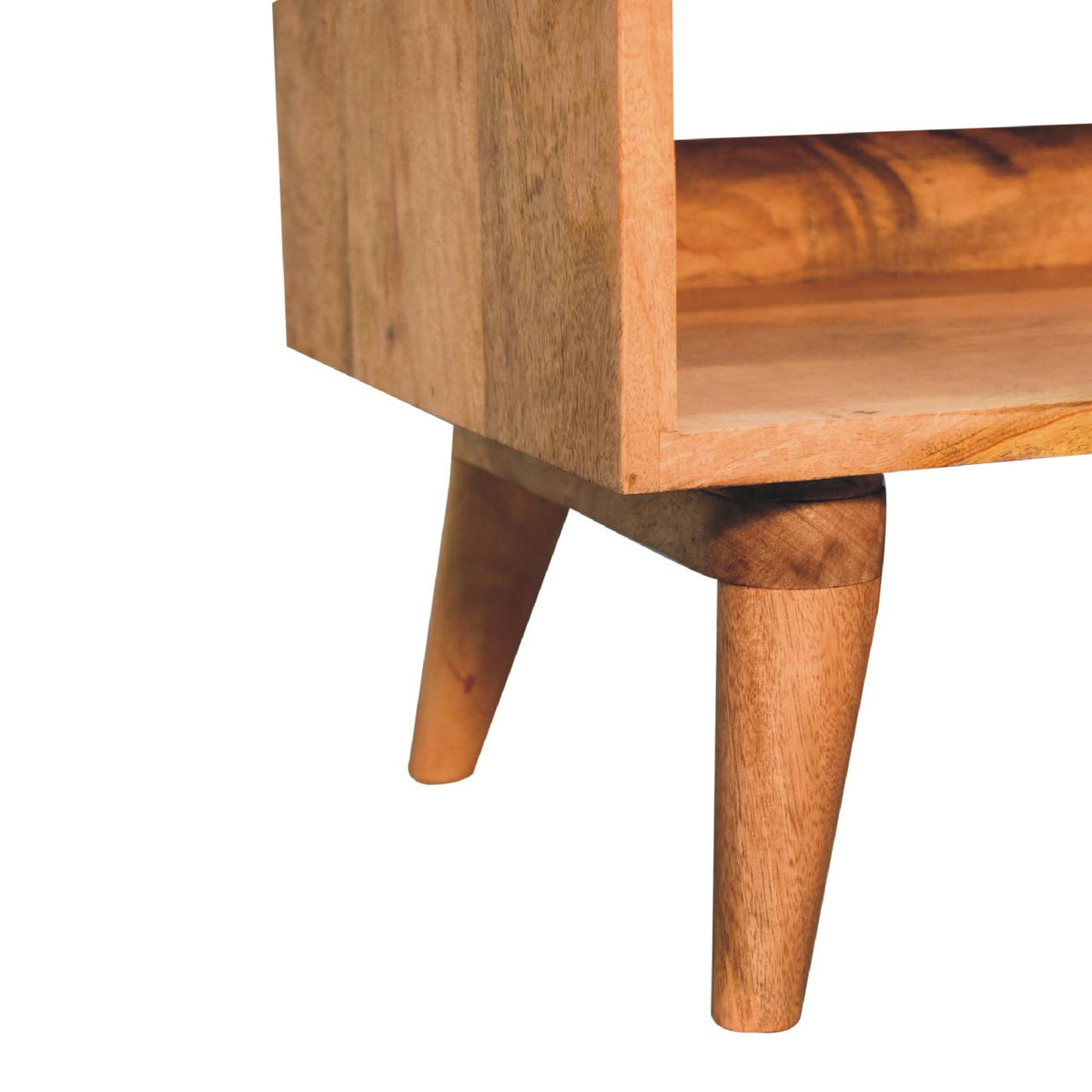 Hardwood Bench with Tan Leather Seatpad