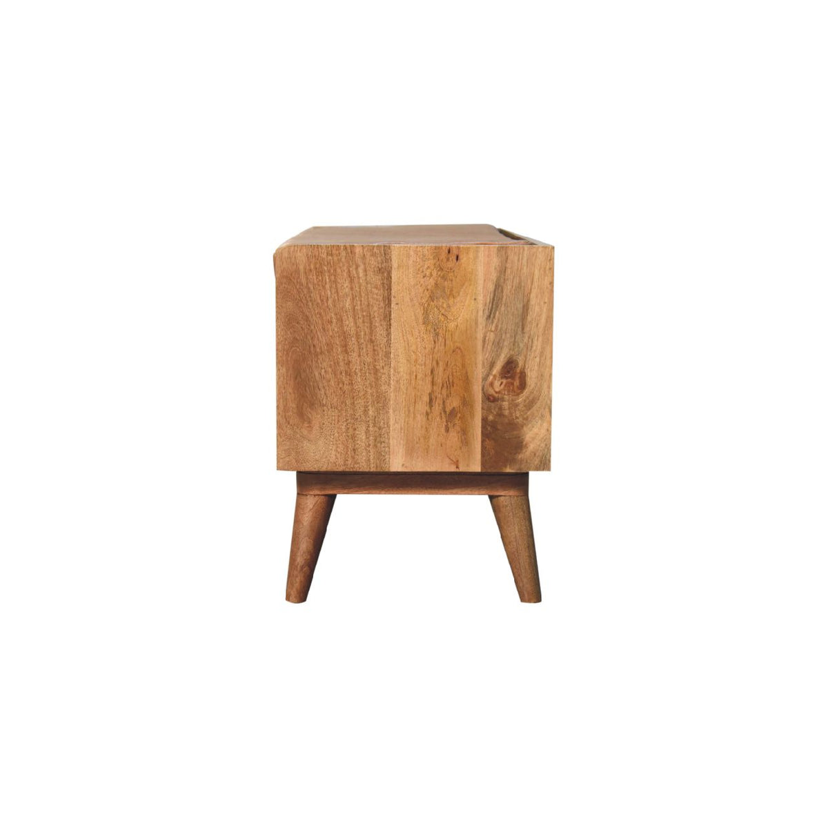 Hardwood Bench with Tan Leather Seatpad