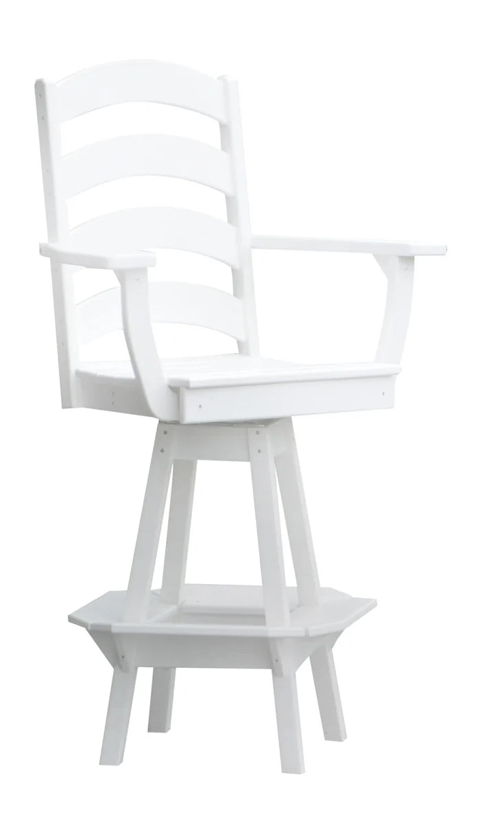 Ladderback Swivel Counter Chair with Arms