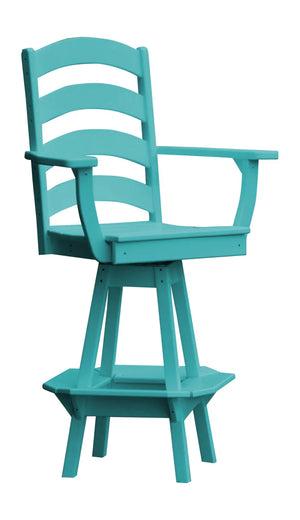 Ladderback Swivel Counter Chair with Arms