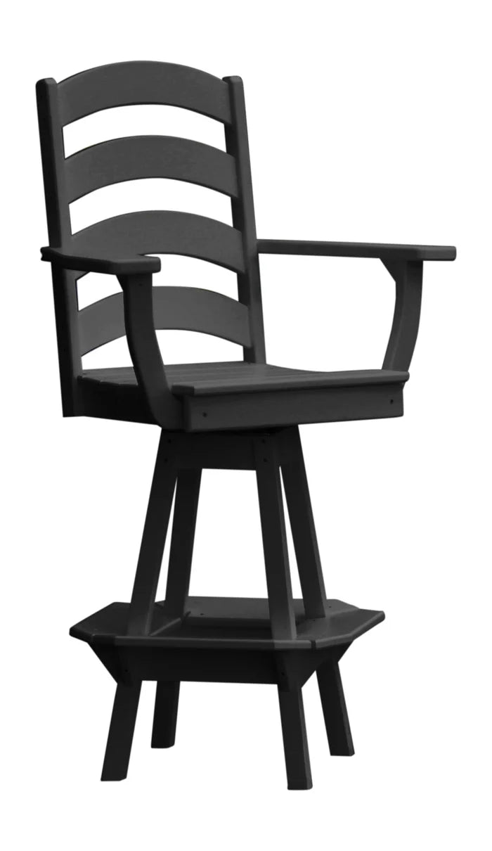 Ladderback Swivel Counter Chair with Arms