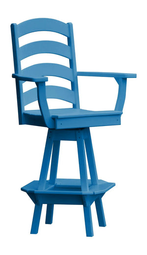 Ladderback Swivel Counter Chair with Arms