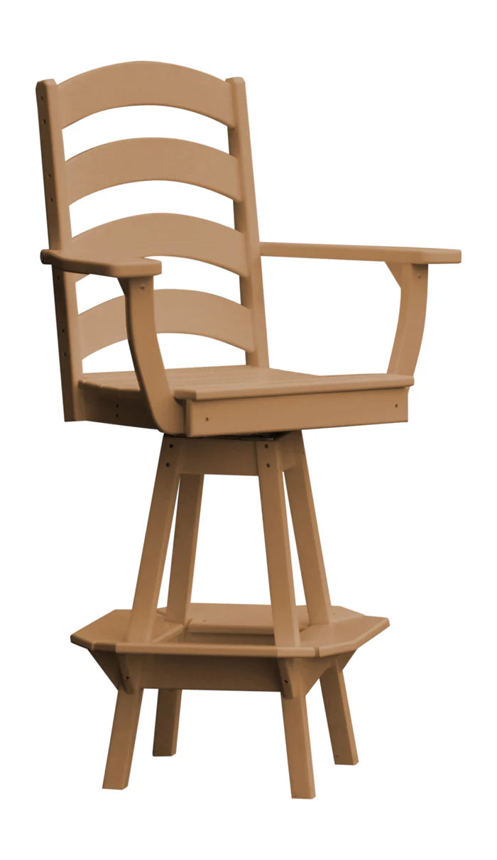 Ladderback Swivel Counter Chair with Arms