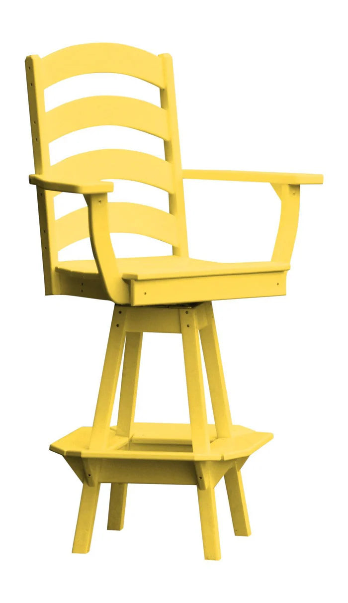 Ladderback Swivel Counter Chair with Arms