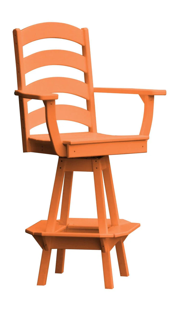 Ladderback Swivel Counter Chair with Arms