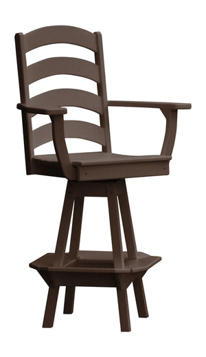 Ladderback Swivel Counter Chair with Arms