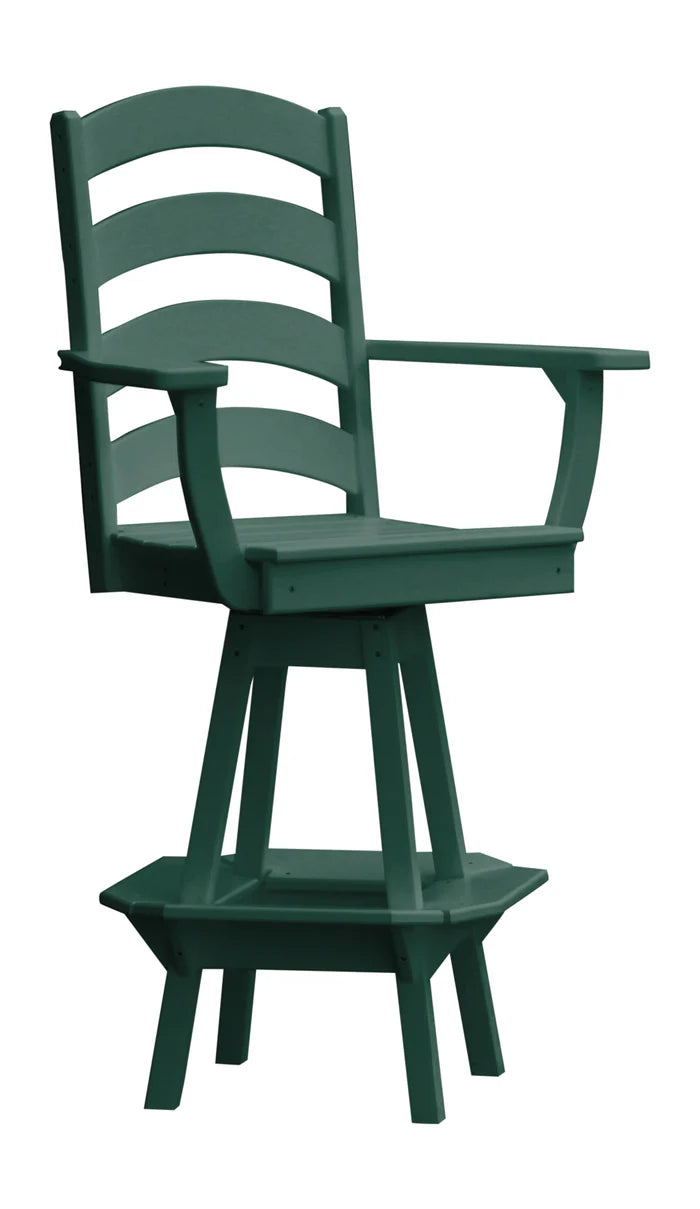 Ladderback Swivel Counter Chair with Arms