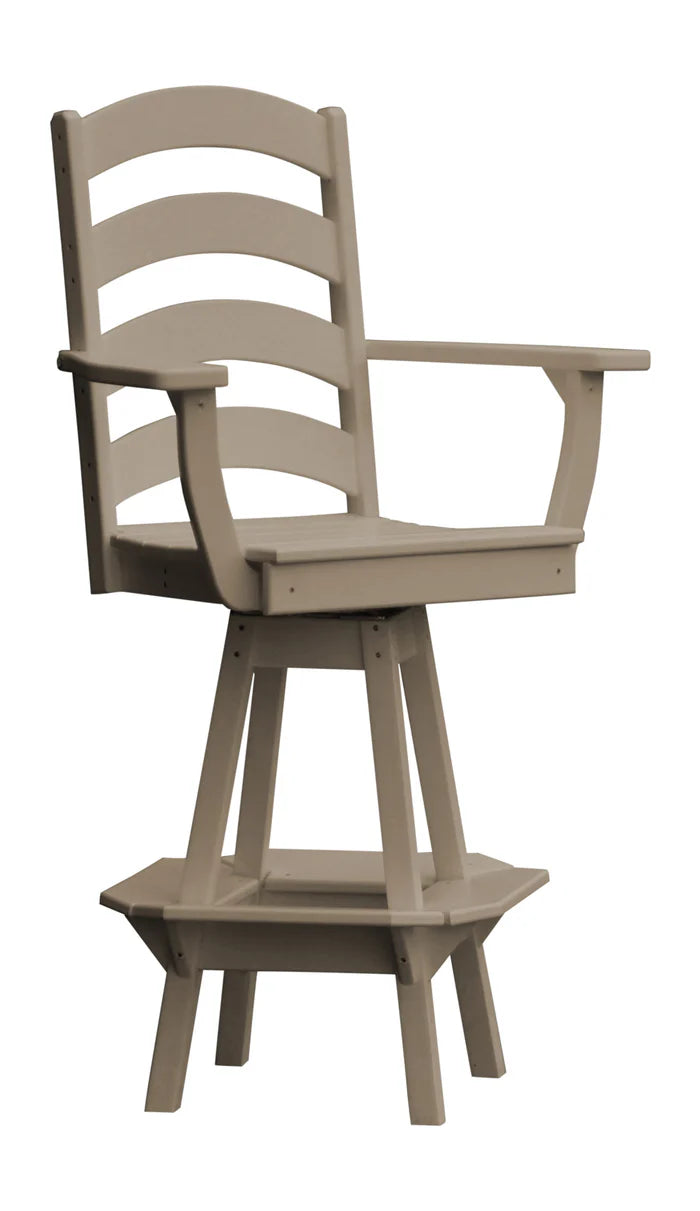 Ladderback Swivel Counter Chair with Arms