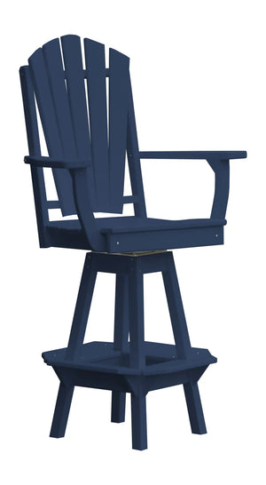 Fanback Swivel Counter Chair with Arms