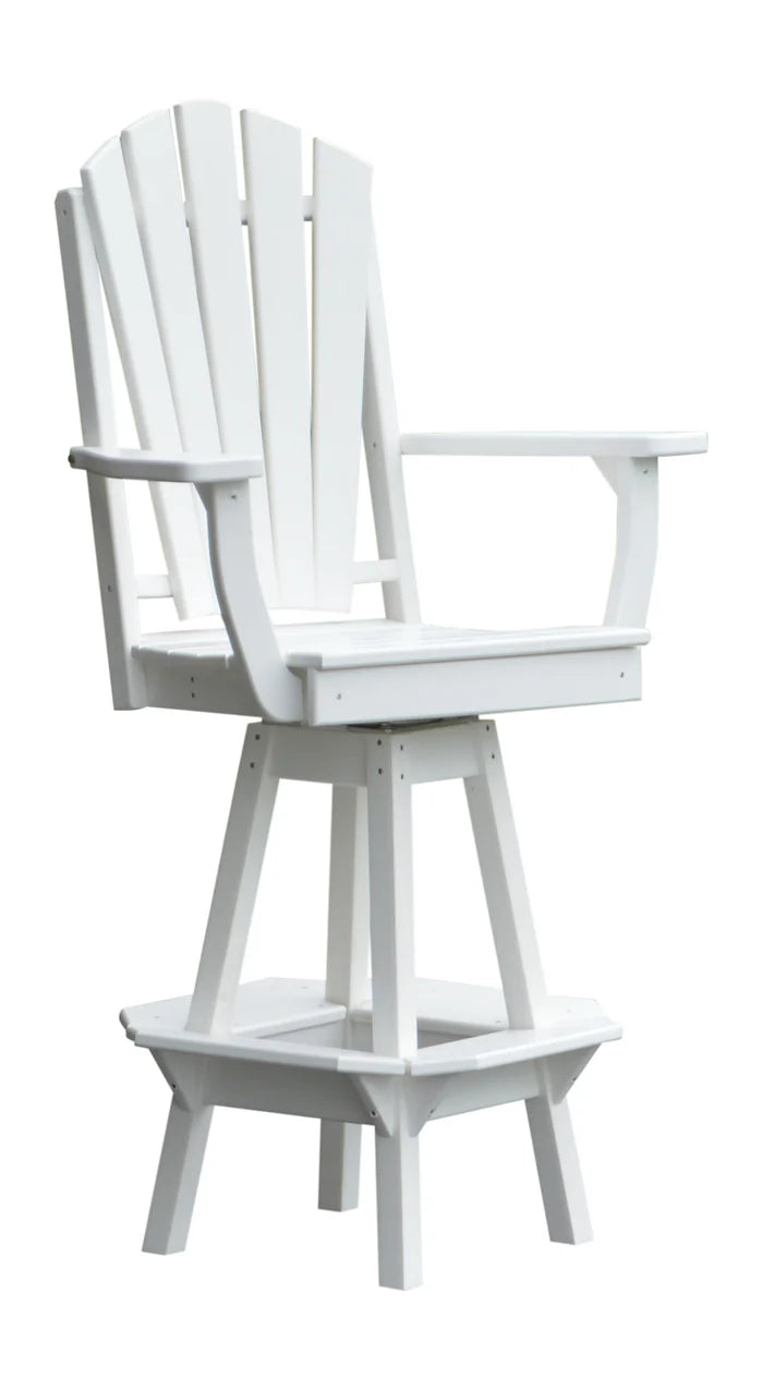 Fanback Swivel Counter Chair with Arms