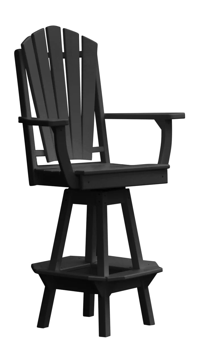 Fanback Swivel Counter Chair with Arms