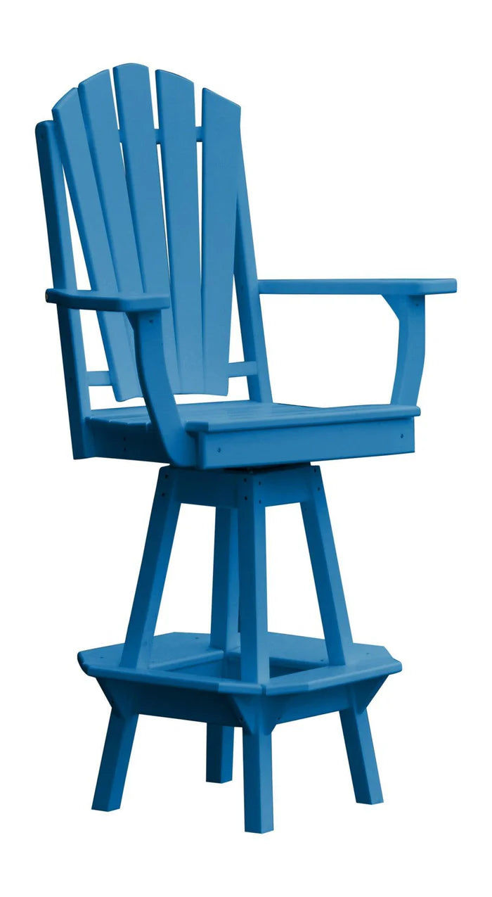 Fanback Swivel Counter Chair with Arms