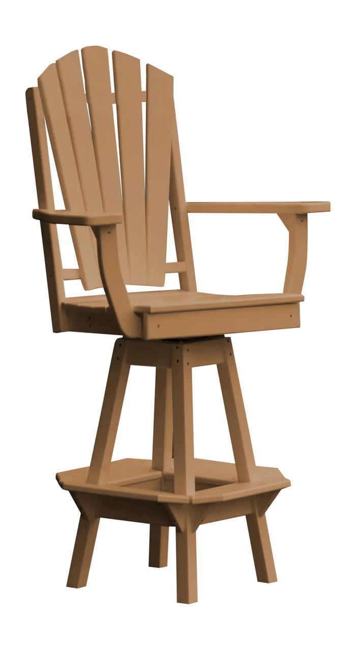 Fanback Swivel Counter Chair with Arms