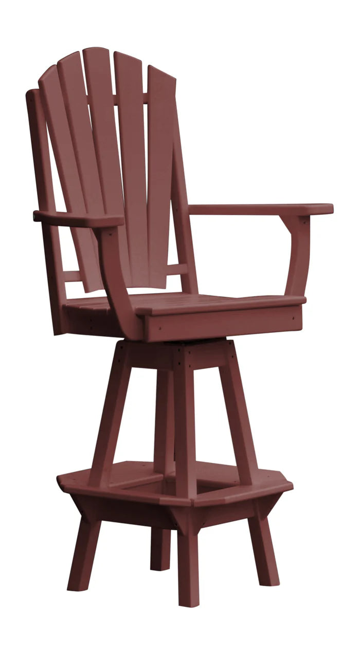 Fanback Swivel Counter Chair with Arms