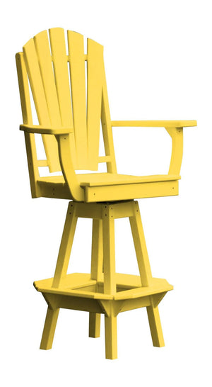 Fanback Swivel Counter Chair with Arms