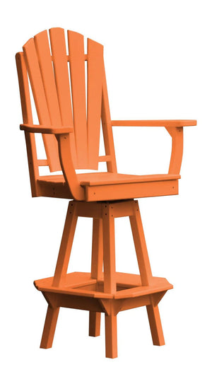 Fanback Swivel Counter Chair with Arms