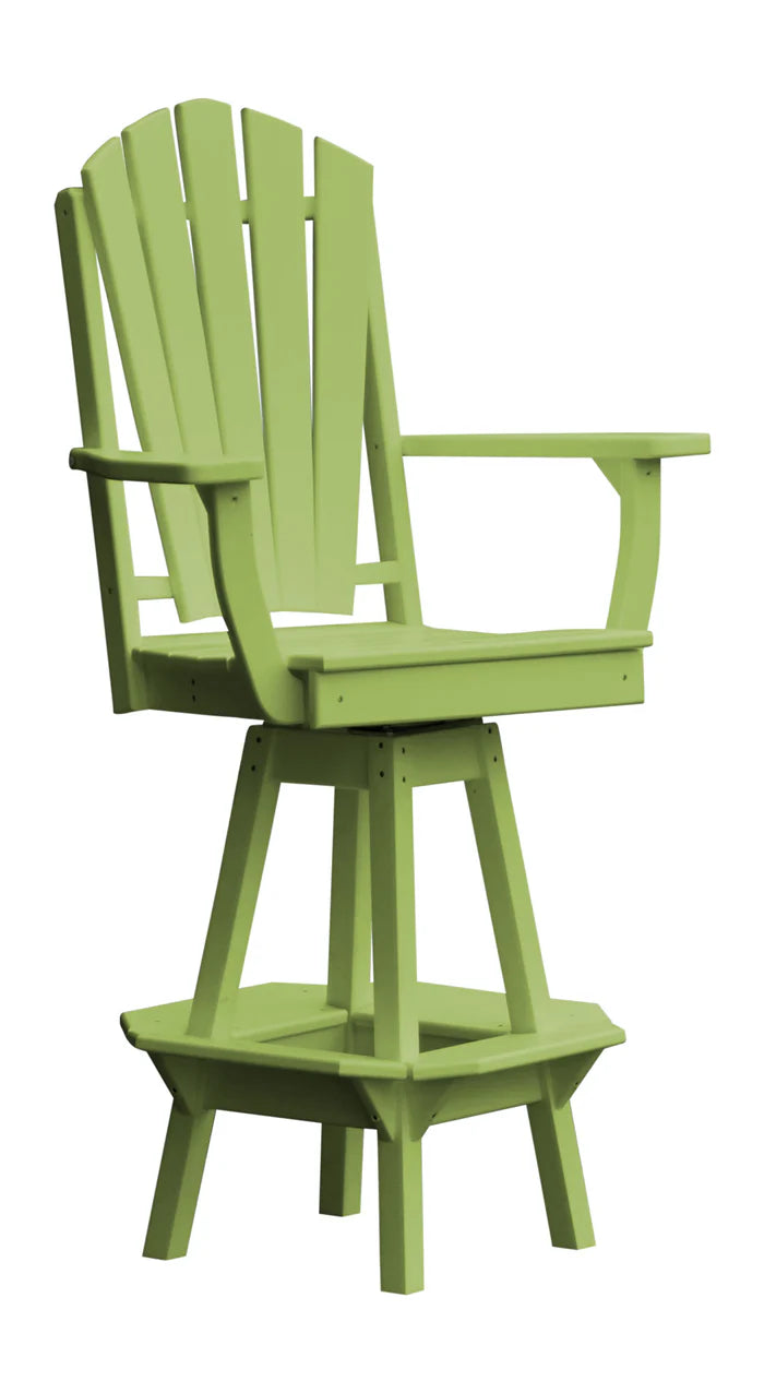 Fanback Swivel Counter Chair with Arms