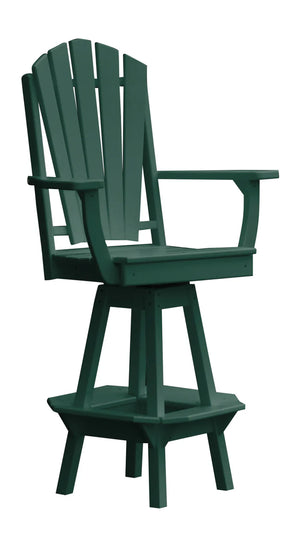 Fanback Swivel Counter Chair with Arms