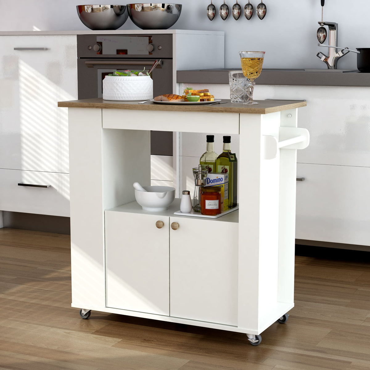 Aston 33.5" Kitchen Cart - The Charming Bench Company