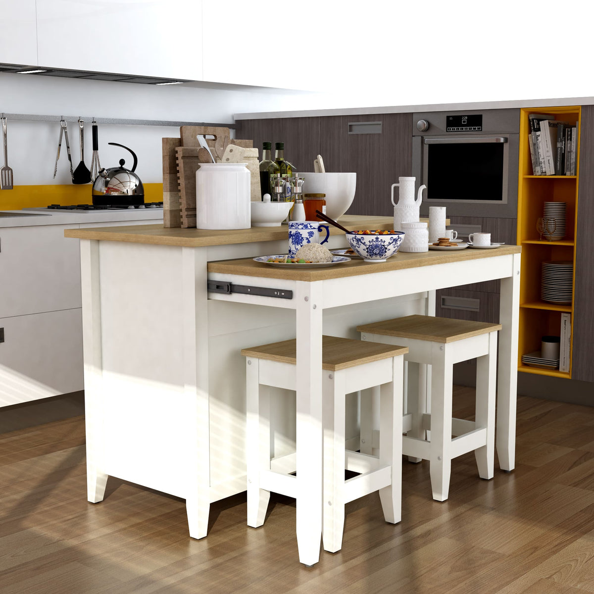 Delphi 53" Kitchen Island Cabinet - The Charming Bench Company